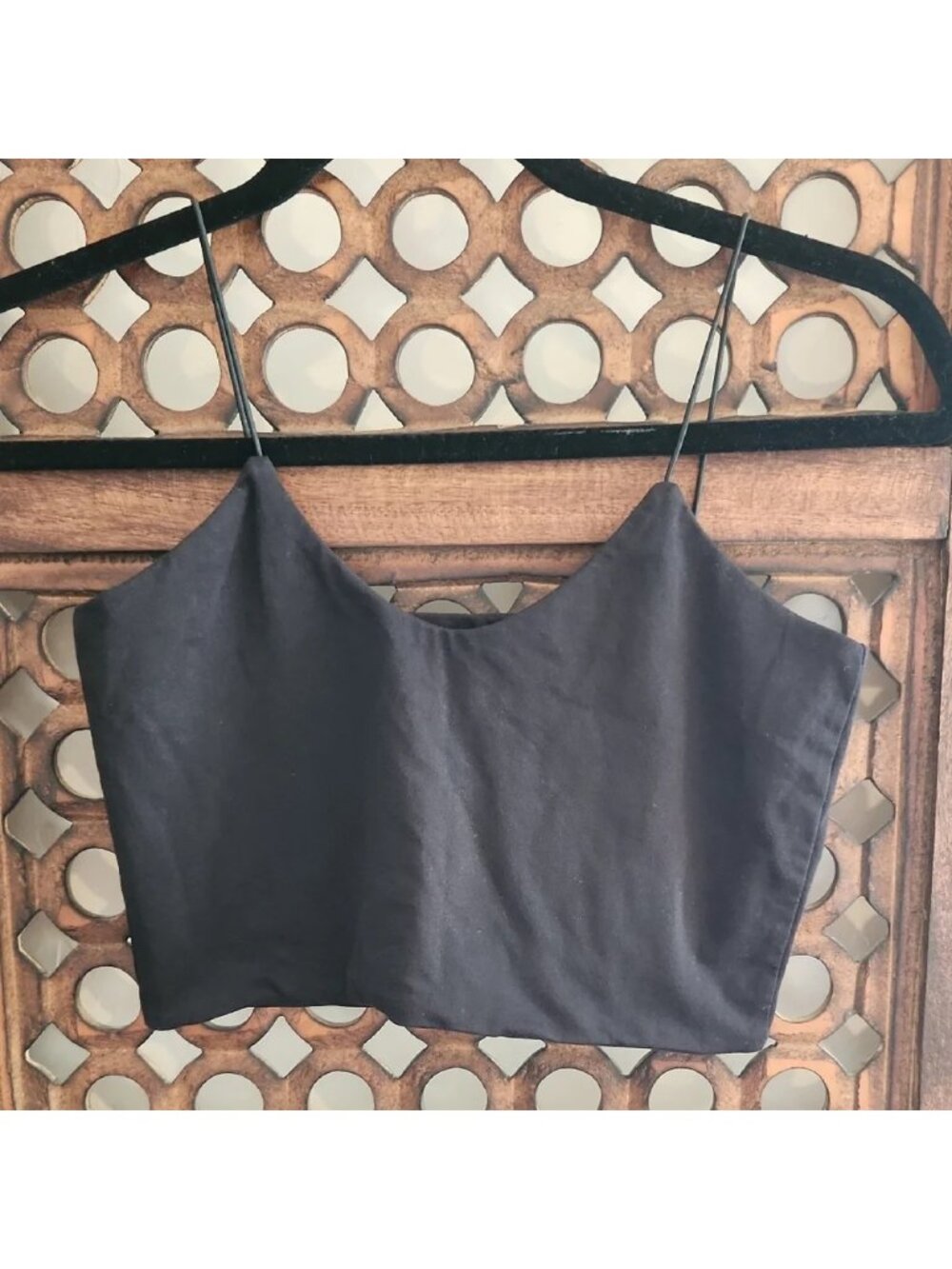 known supply x vada winter organic cami bralette crop top black size small